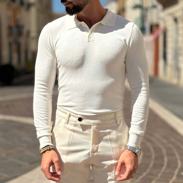 Polo bianca maniche lunghe 2.0 - FLAG STORE